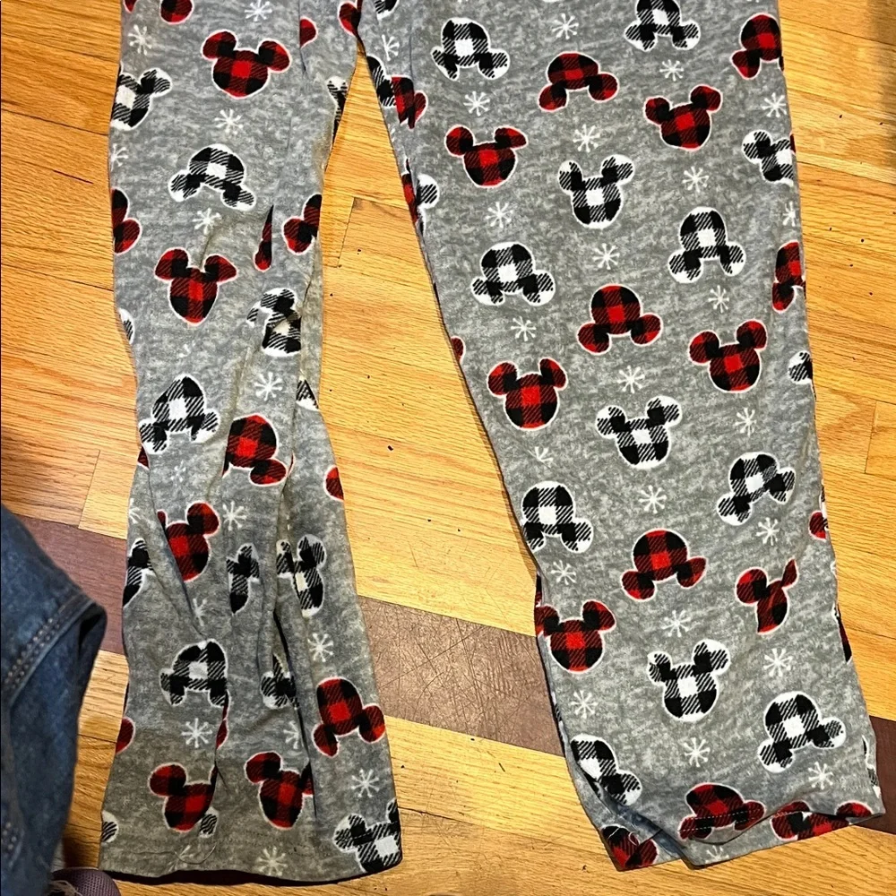 Disney Gray Pajama Pants with Red and Black Mickey Mouse Pattern - Picture 2 of 2